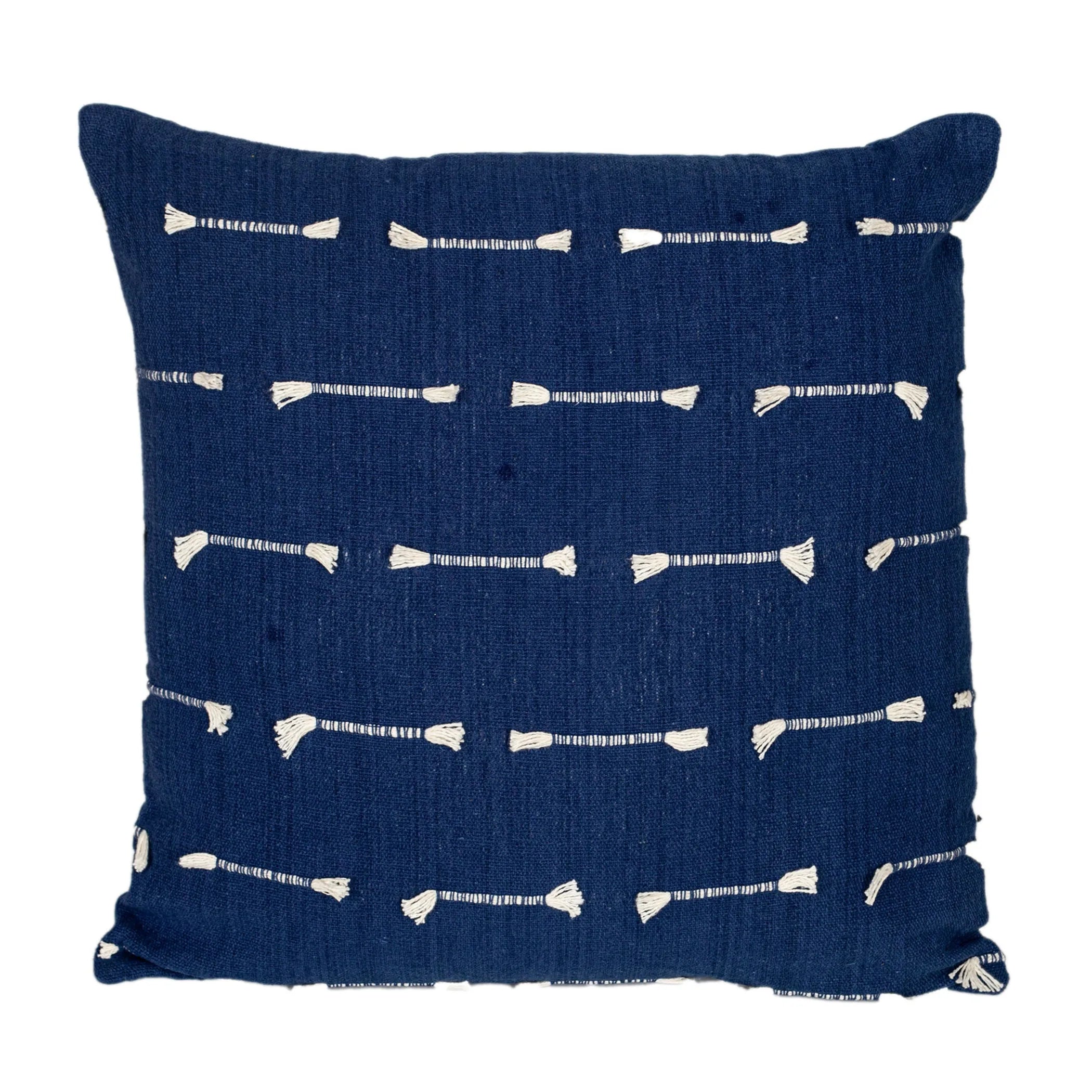 The Kennebunk Textured Indigo Dash Accent Pillow