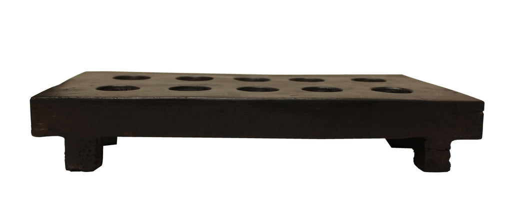 Geometric Wood Tabletop Candle Holder