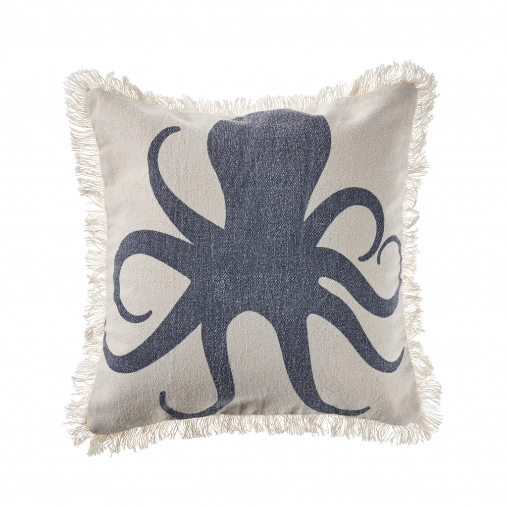 Oversized Charcoal and Cream Octopus Pillow