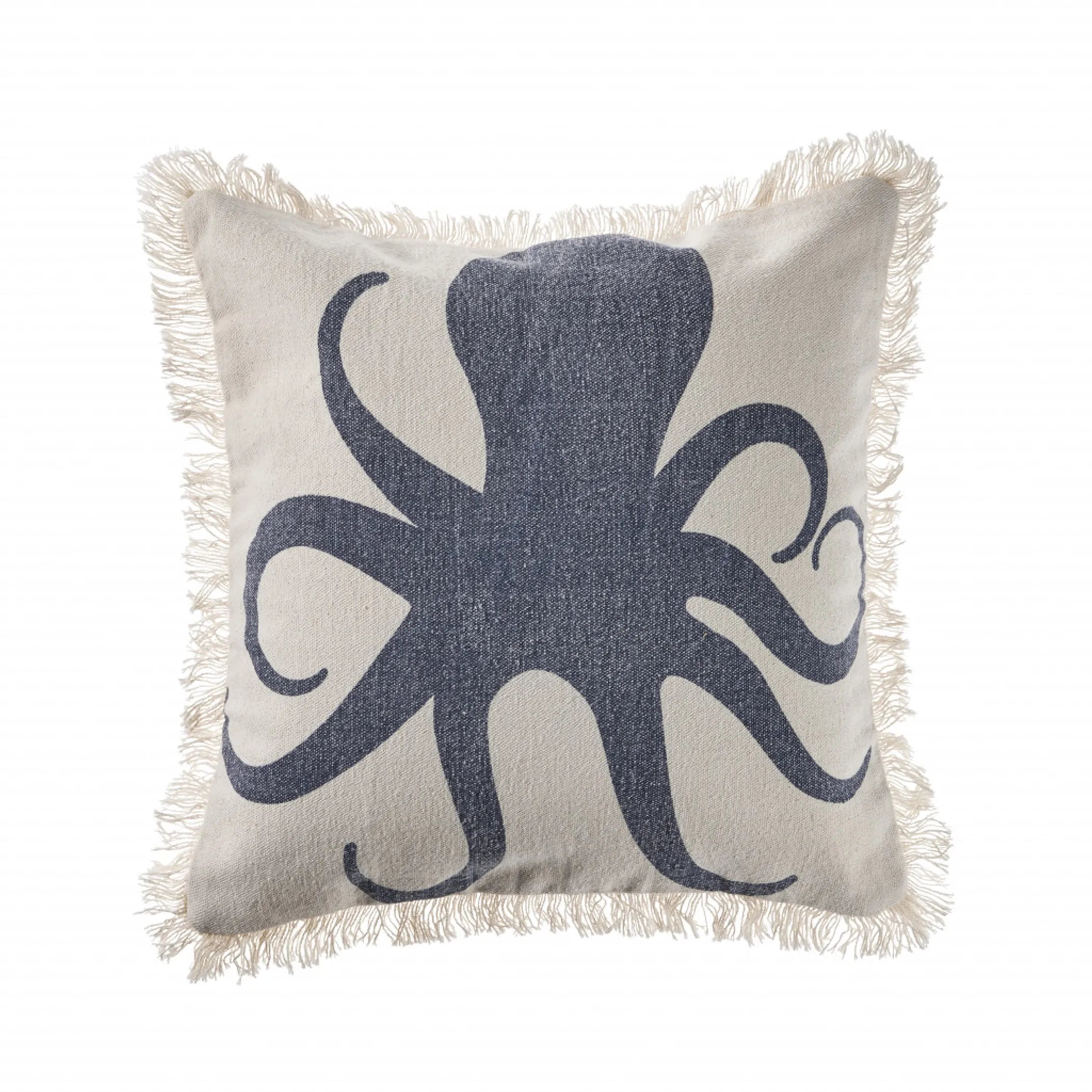 Oversized Charcoal and Cream Octopus Pillow