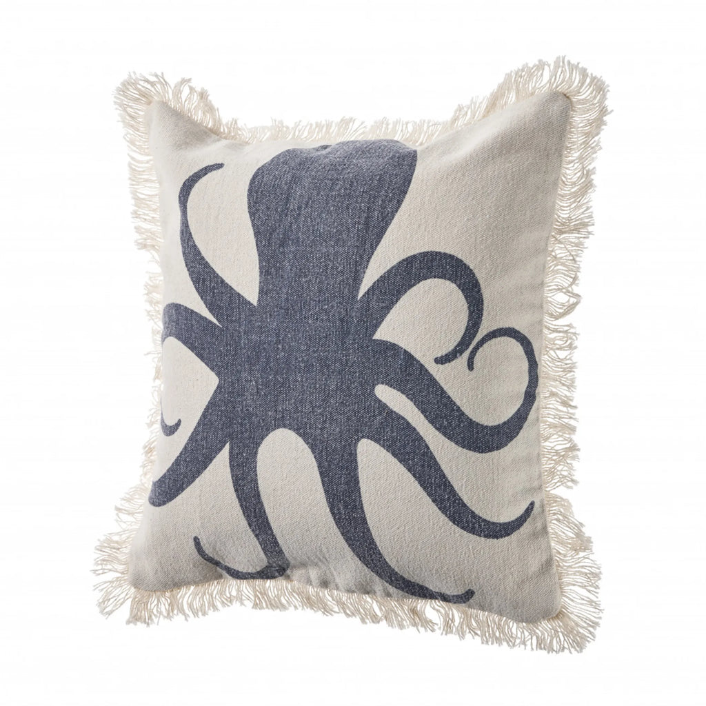 Oversized Charcoal and Cream Octopus Pillow
