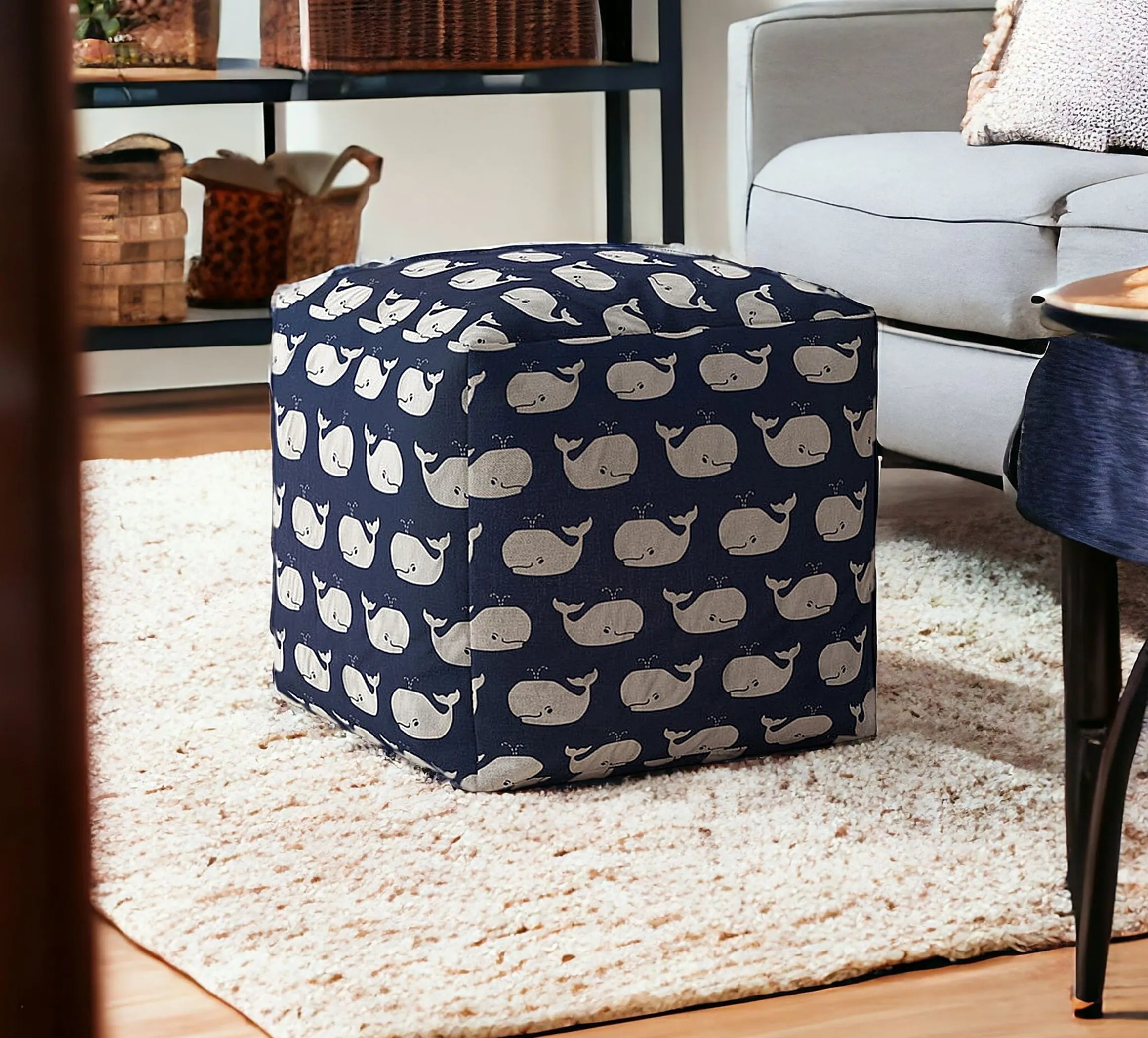 Moby | Twill Whale Pouf