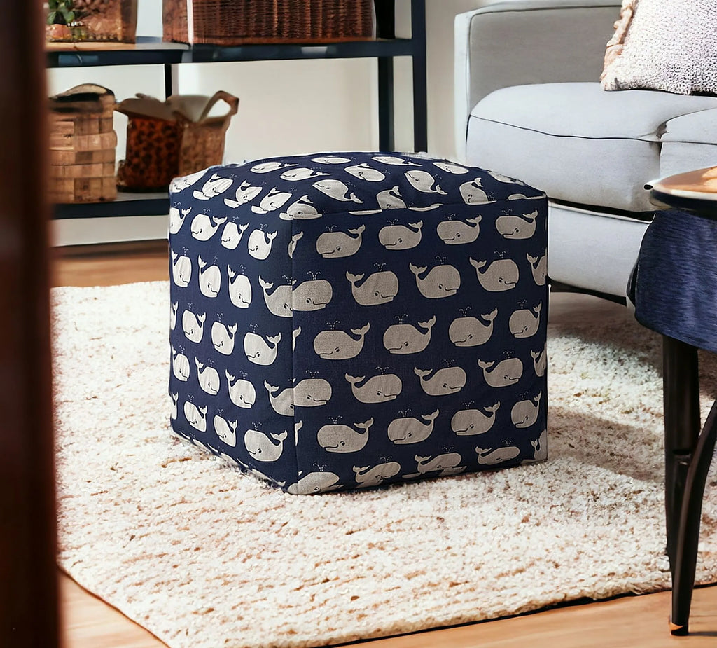 Moby | Twill Whale Pouf