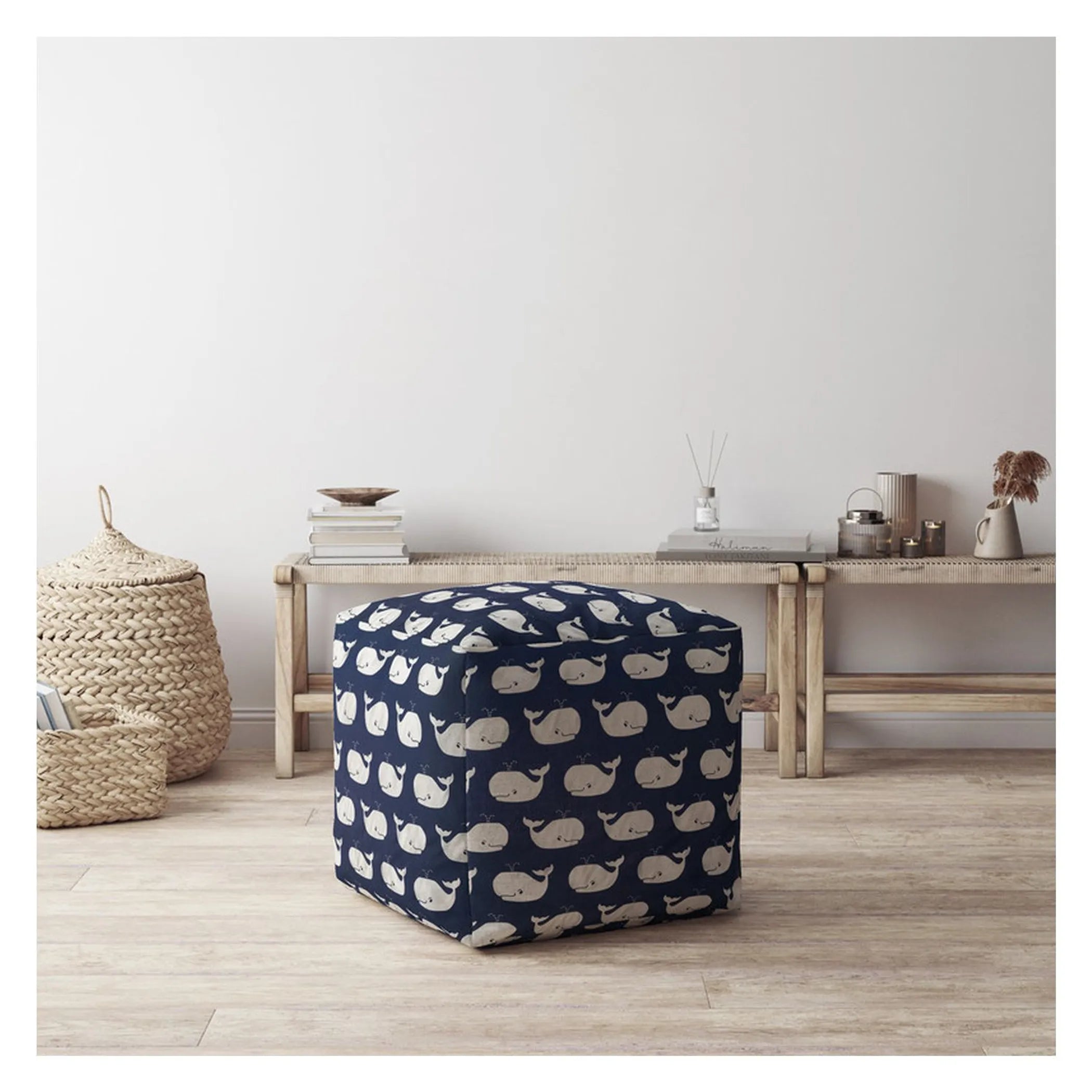 Moby | Twill Whale Pouf