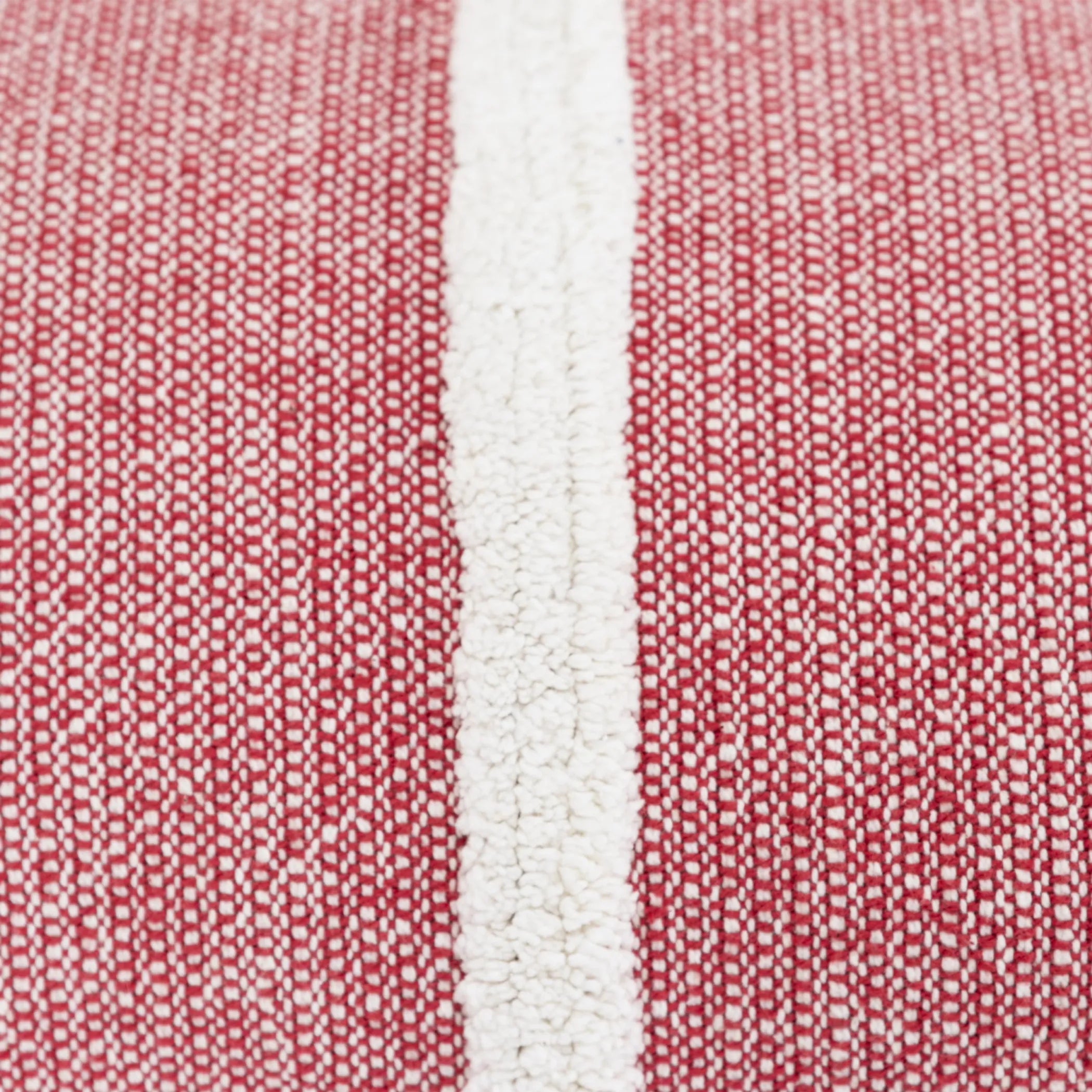 Hand-Woven Red & Cream Striped Accent Pillow