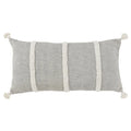 Hand-Woven Gray & Cream Striped Accent Pillow