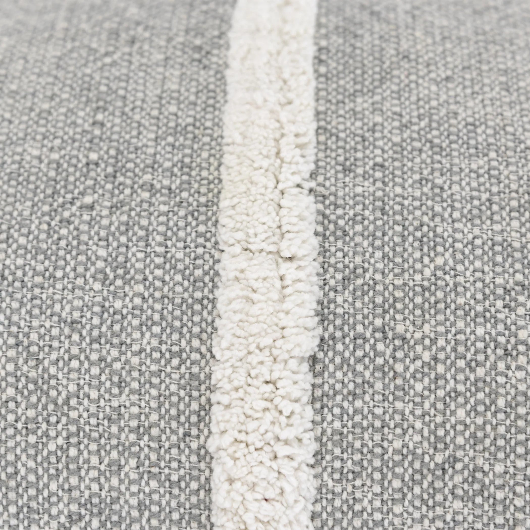 Hand-Woven Gray & Cream Striped Accent Pillow