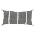 Hand-Woven Black & Cream Striped Accent Pillow