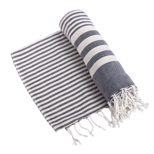 Blue & Cream Cotton Weave Throw