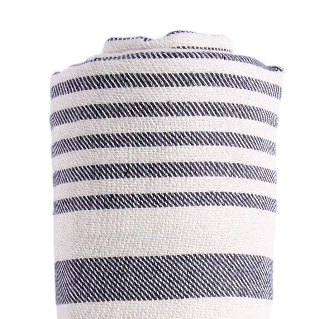 Blue & Cream Cotton Weave Throw