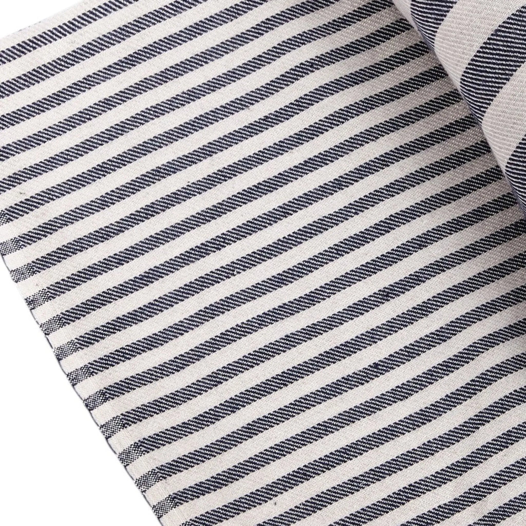 Blue & Cream Cotton Weave Throw