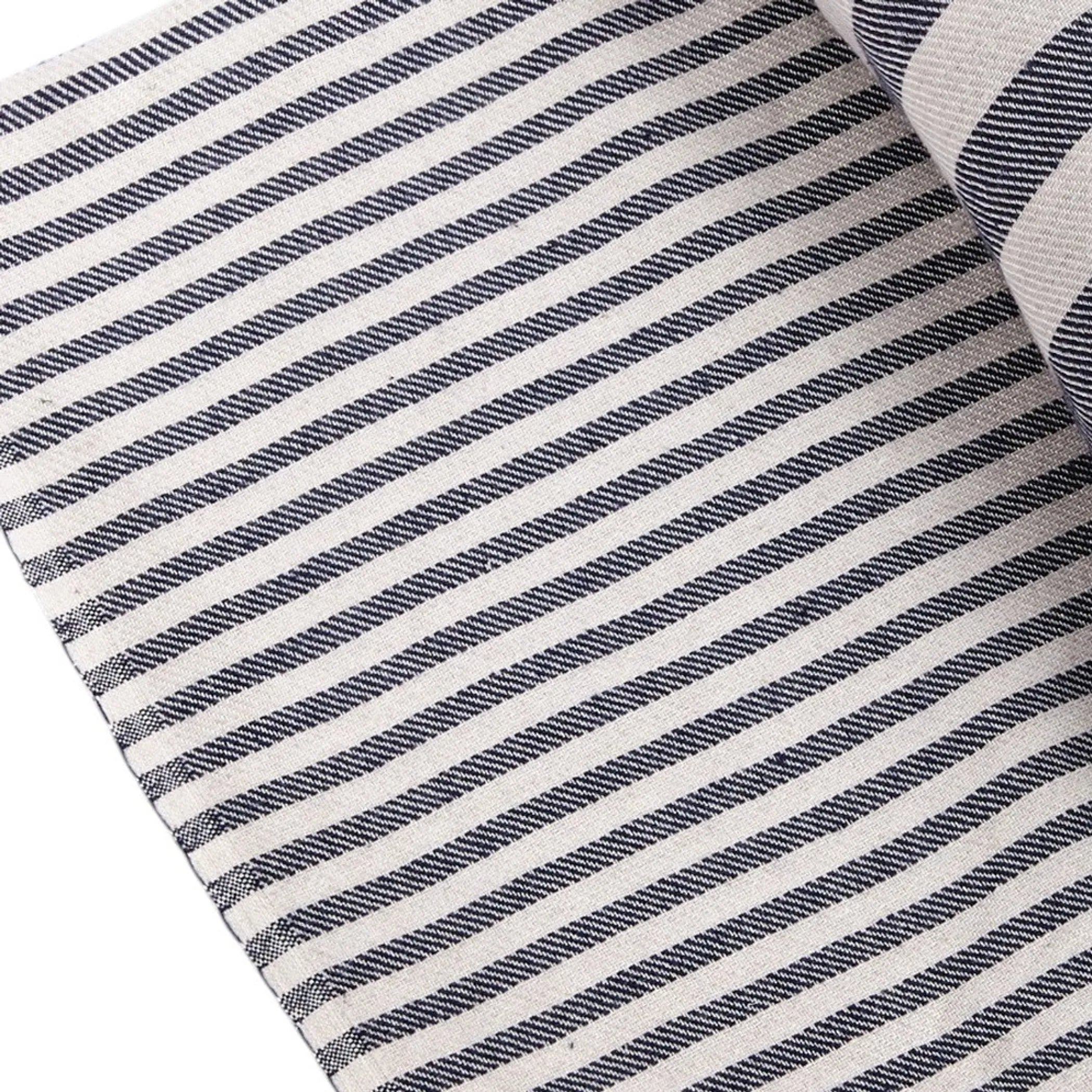 Blue & Cream Cotton Weave Throw