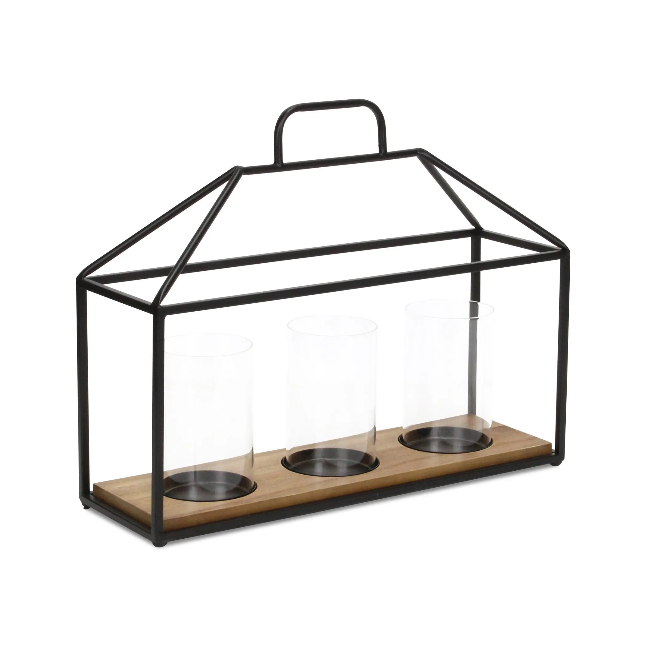 Iron & Lumber | 3 Glass Candelabra