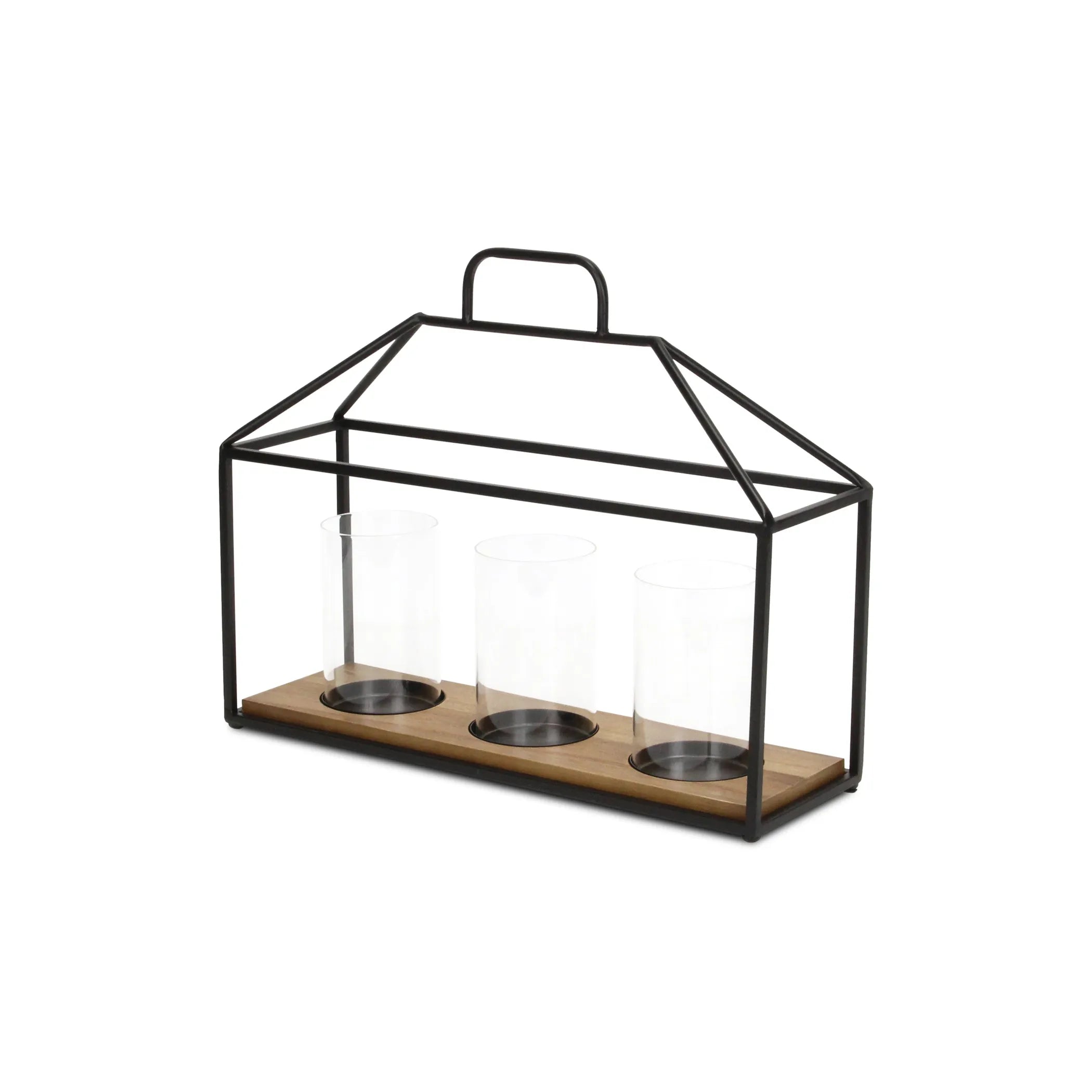 Iron & Lumber | 3 Glass Candelabra