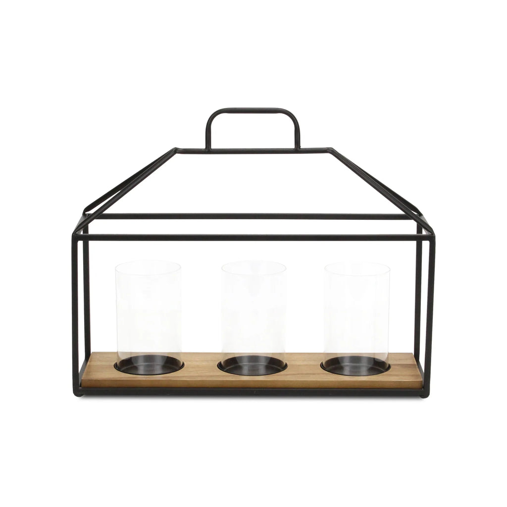 Iron & Lumber | 3 Glass Candelabra