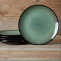 rustic cabin peacock green plates. adirondacks