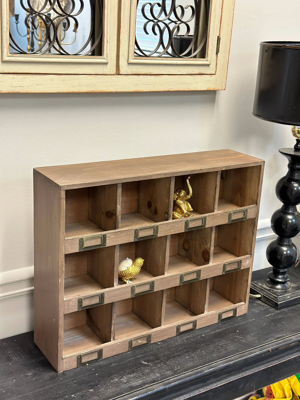 Farmhouse Rustic Pine Cubby Organizer