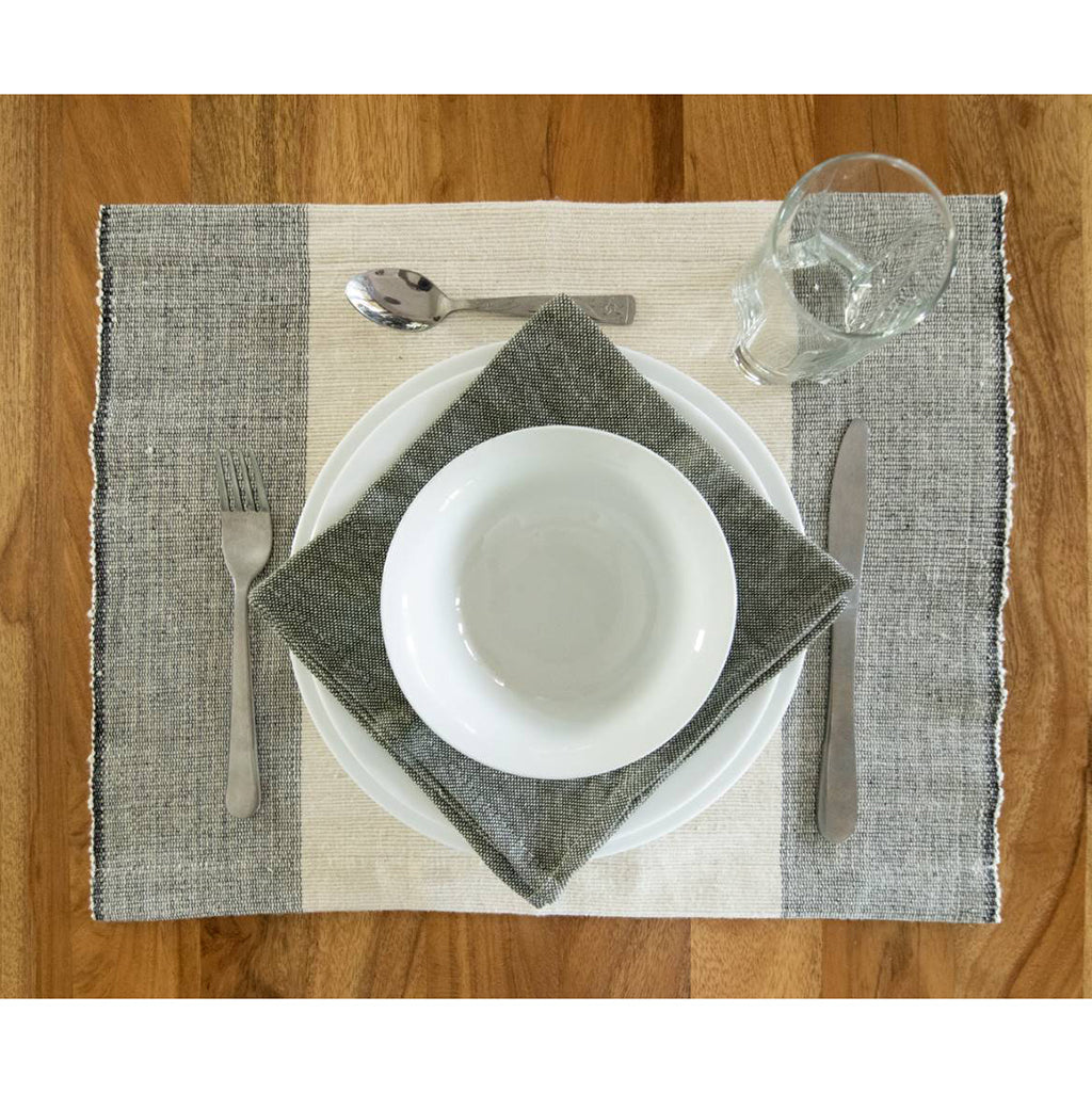 The Addis Handloomed Color-Block Placemats