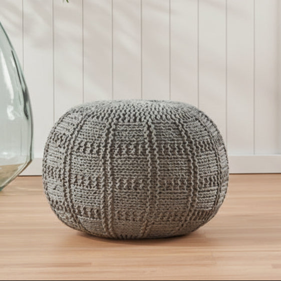 Drift Knit | Round Pouf