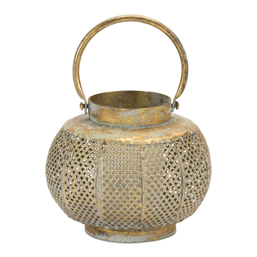 Distressed Moroccan Tabletop Lantern