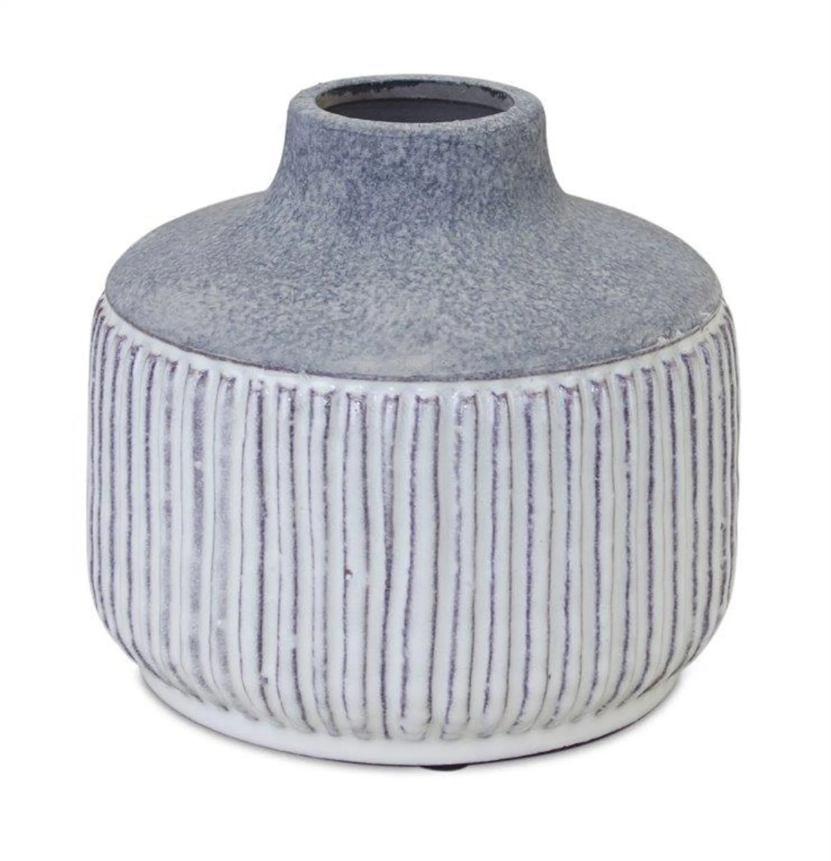 Seafoam grey clay vase small — rustic coastal pottery, glazed terra cotta, Cedar + Salt