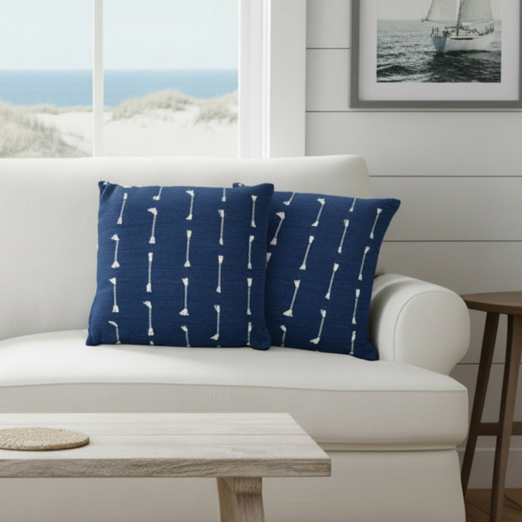 The Kennebunk Textured Indigo Dash Accent Pillow