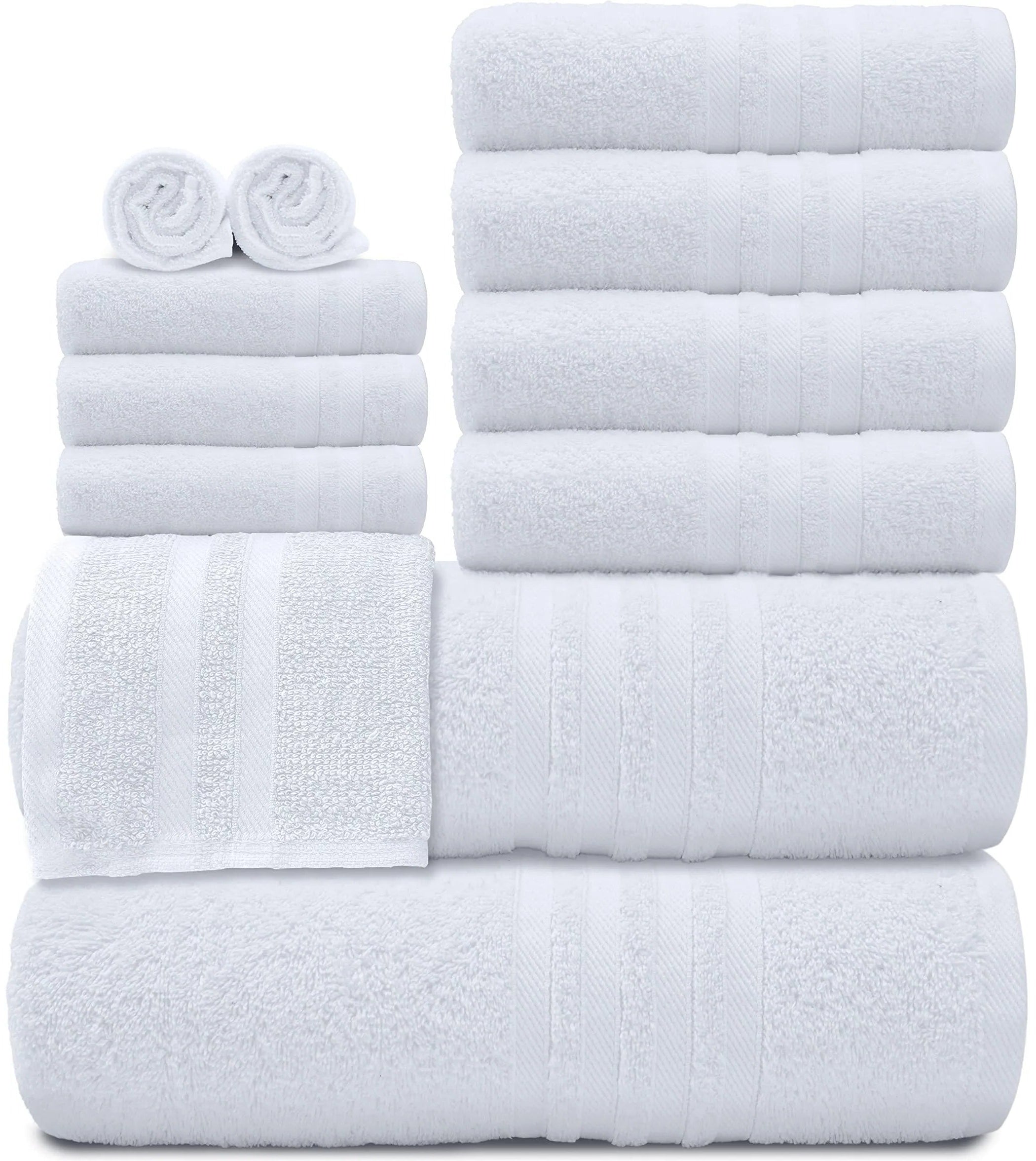 The Wauwinet Luxury 12-Piece Bath Set – Premium Long-Staple Cotton, Crisp White