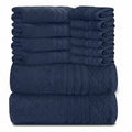 The Wauwinet Luxury 12-Piece Bath Set – Premium Long-Staple Cotton, Navy Blue