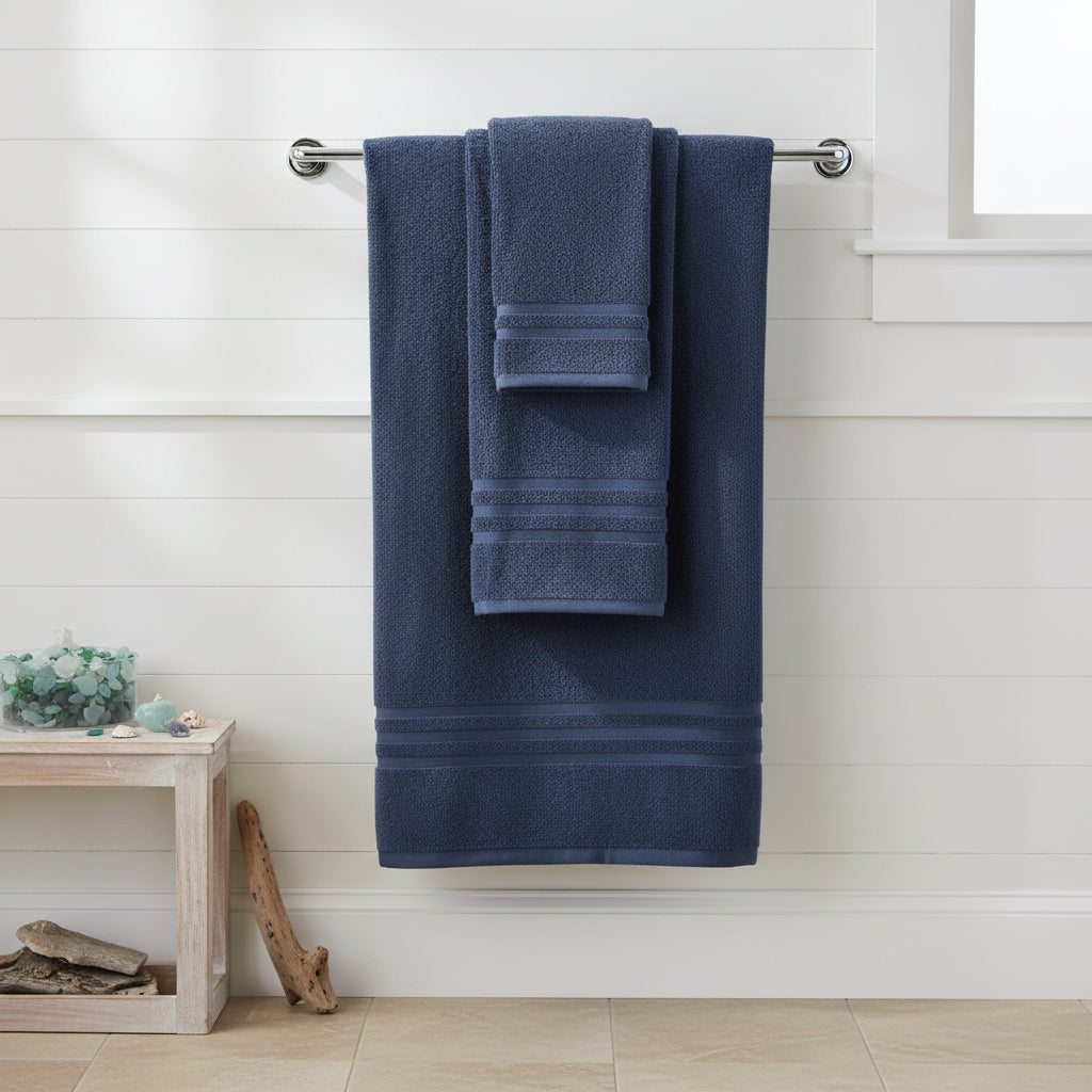 The Wauwinet Luxury 12-Piece Bath Set – Premium Long-Staple Cotton, Navy Blue