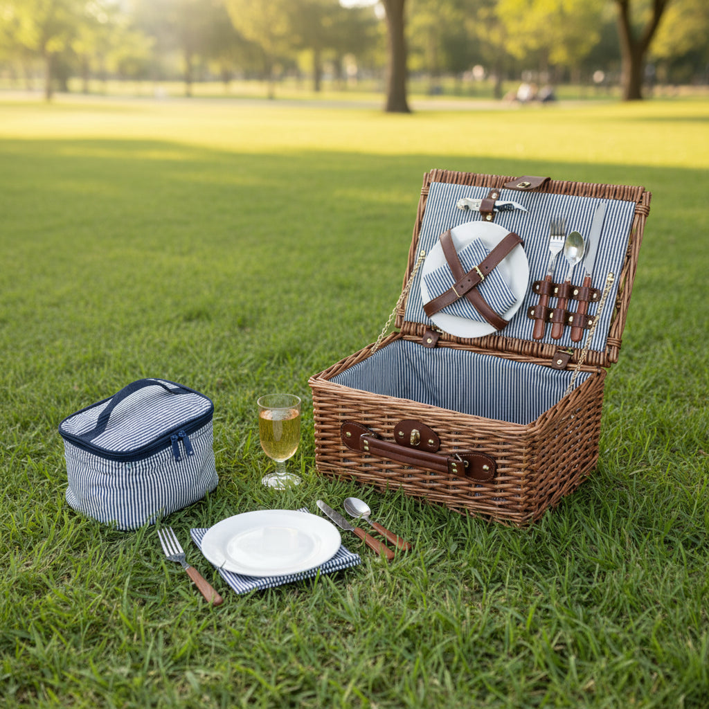 Wicker Picnic Basket | Service for 2