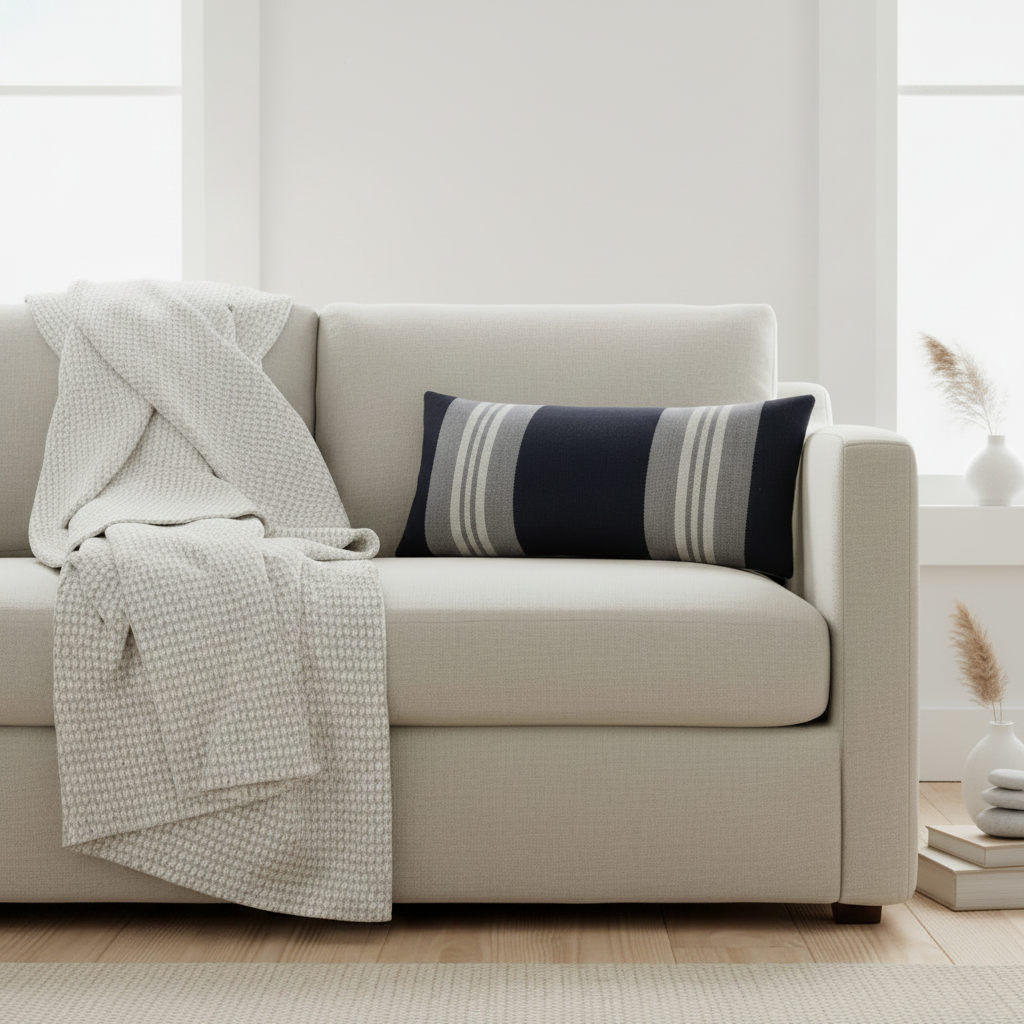 Atlantic Striped Lumbar Pillow - Cropped Hero