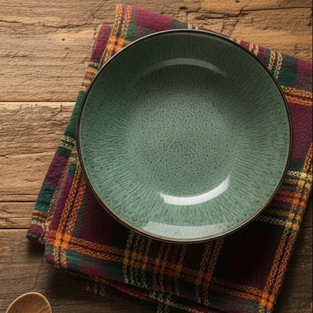 Peacock Shallow Ceramic Bowl | Set Of 4