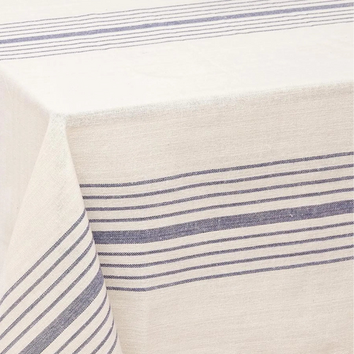 Blue & Cream Cotton Tablecloth & Napkins Set